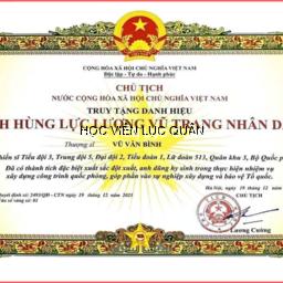 Khoa Chiến thuật học tập gương điển hình Anh hùng Lực lượng vũ trang nhân dân Vũ Văn Bình