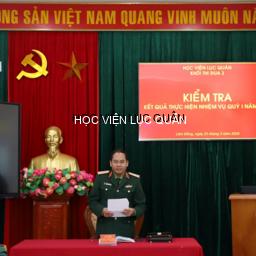 Học viện Lục quân kiểm tra kết quả thực hiện nhiệm vụ Quý I năm 2026 đối với Khối thi đua 3