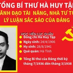 Bản lĩnh chính trị của đồng chí Hà Huy Tập và yêu cầu xây dựng đội ngũ học viên ở Học viện Lục quân trong tình hình mới